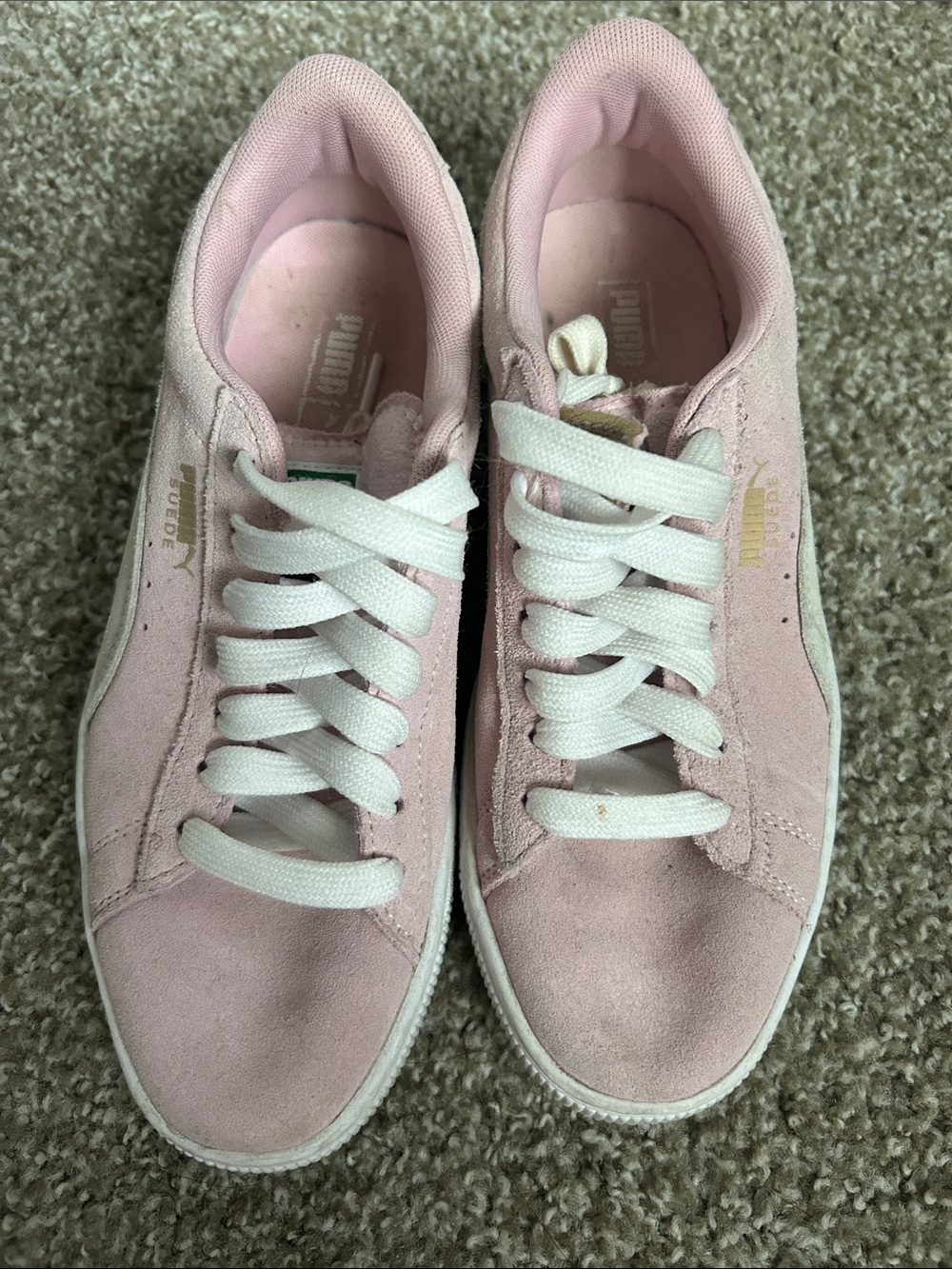 Puma Suede Women's Sneakers in Light Pink with White Laces